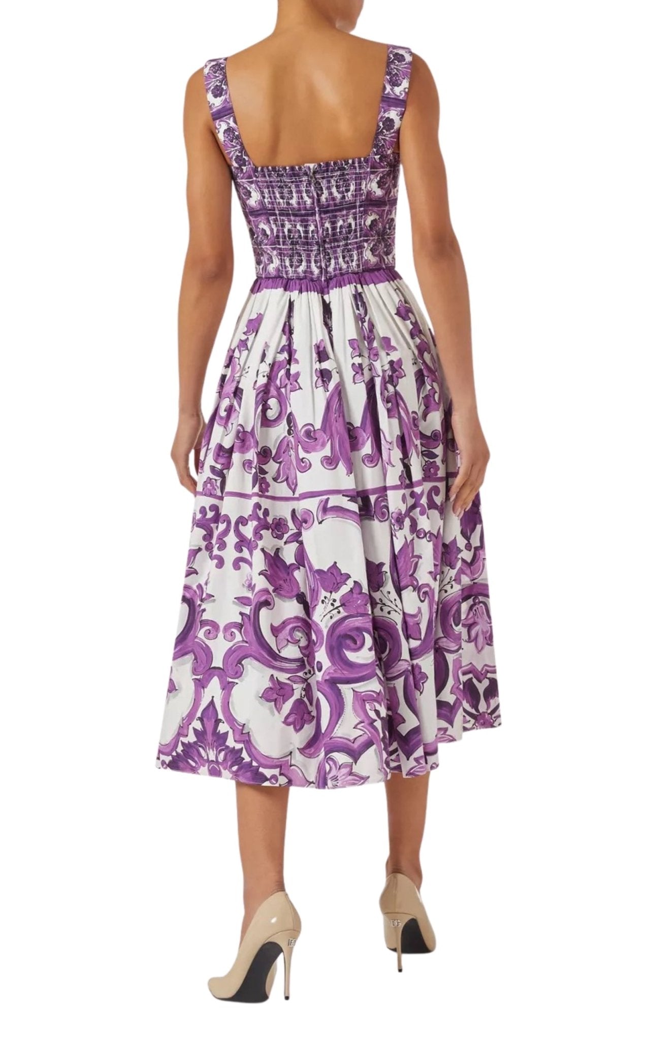 Dolce & Gabbana Majolica-Print Cotton Dress | Runway Catalog