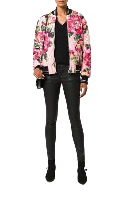 Dolce & Gabbana Rose Print Bomber Jacket - Runway Catalog