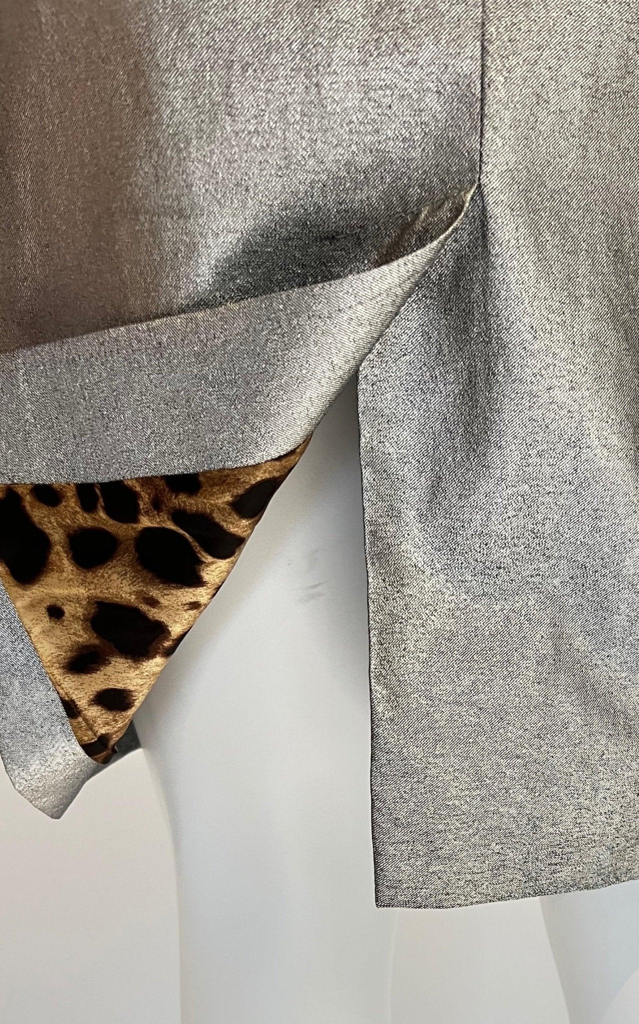 Dolce & Gabbana Silver Silk Midi Dress - Runway Catalog