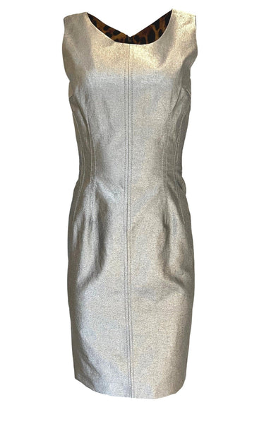 grey silk midi dress Dolce & Gabbana Silver Silk Midi Dress – Runway Catalog