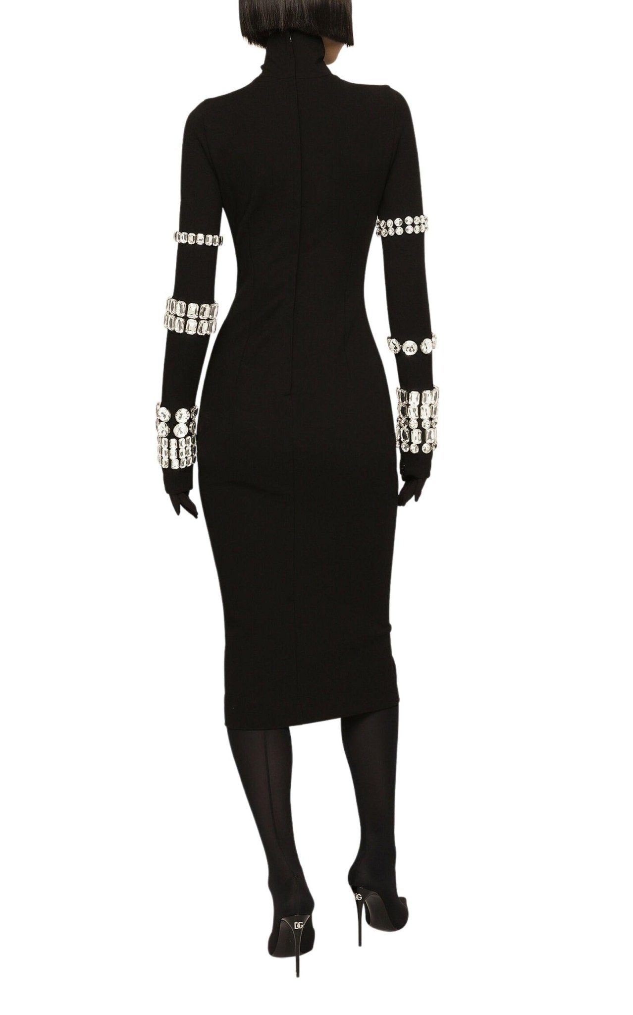 Dolce & Gabbana x Kim Kardashian Embellished Stretch - knit Midi Dress - Runway Catalog