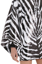 Dolce & Gabbana Zebra Print Sequined One - shoulder Dress - Runway Catalog
