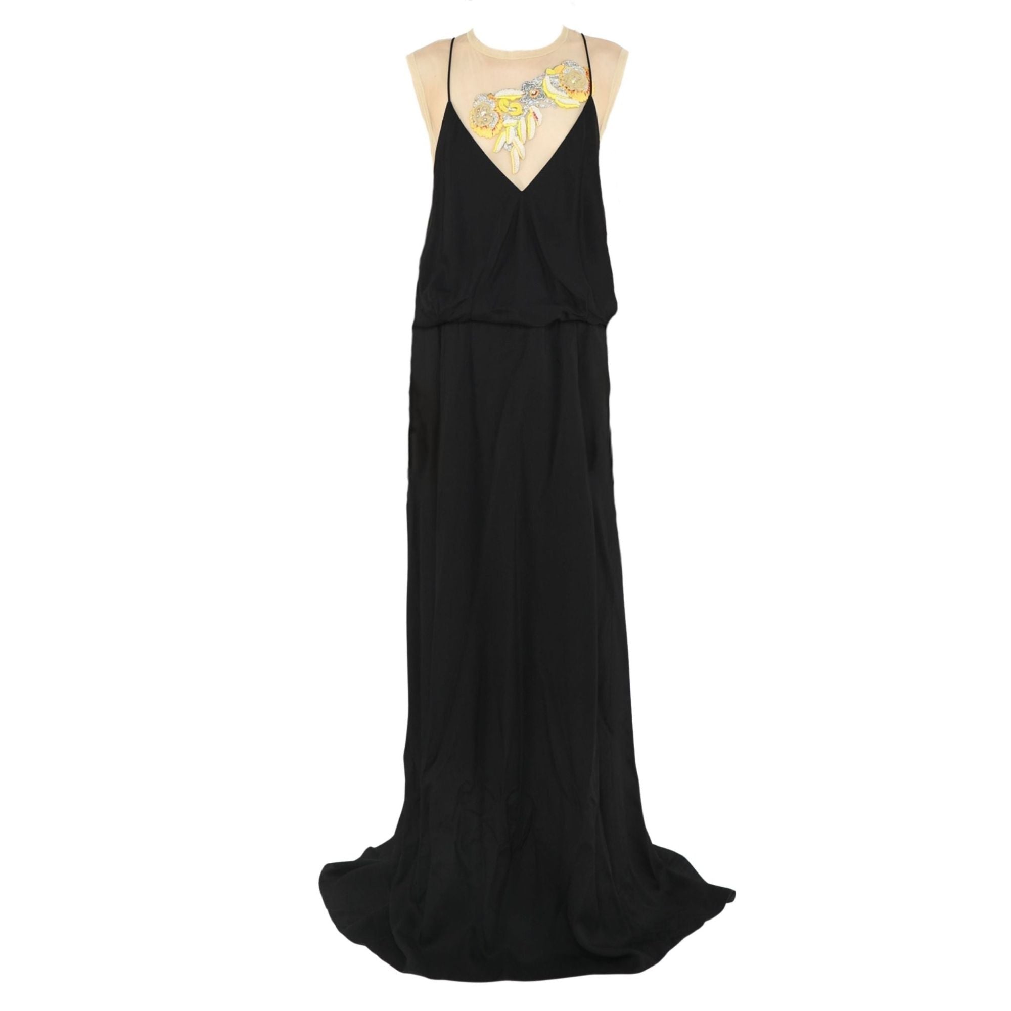 Dries Van Noten Black Embellished Backless Maxi Dress - Runway Catalog