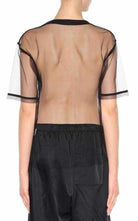 Dries Van Noten Schwarzes transparentes Hemd aus Netzstoff – Runway-Katalog