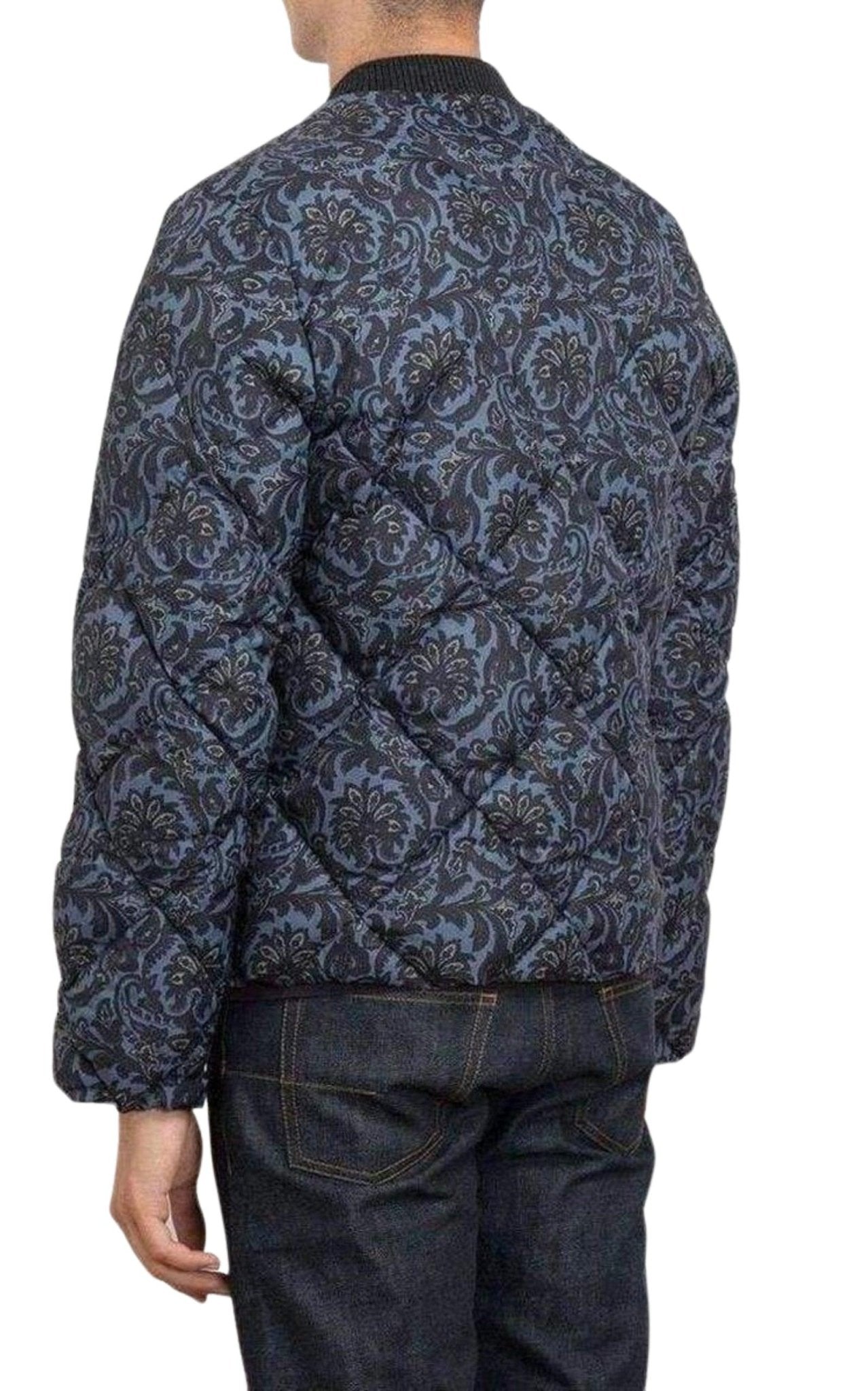 Dries Van Noten Blue Paisley Quilted Jacket