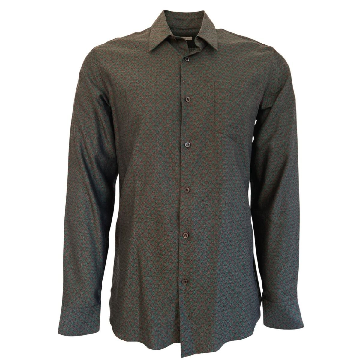 Dries Van Noten Curley Print Green Cotton Shirt - Runway Catalog