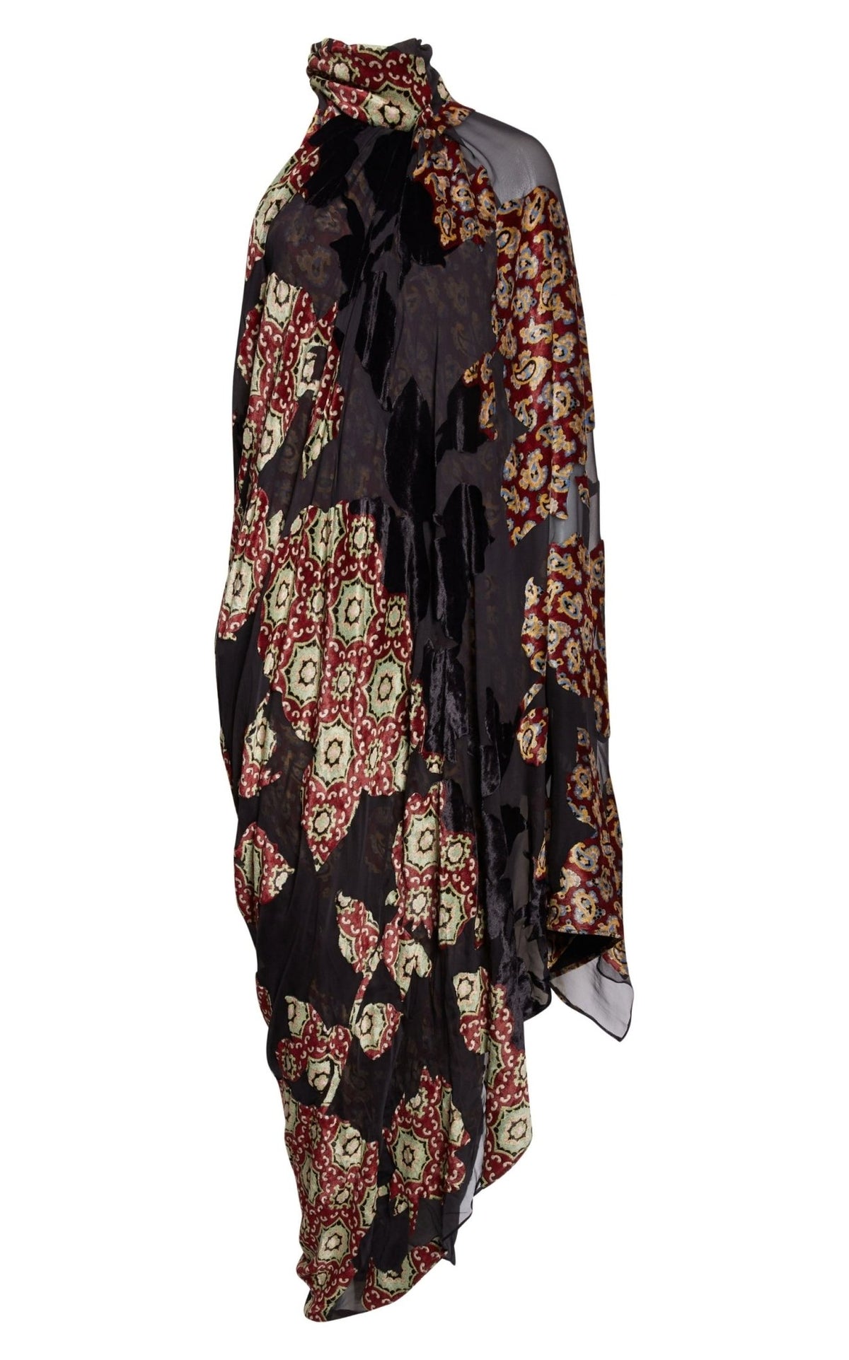 Dries Van Noten Dingo Asymmetric Velvet Devoré Dress - Runway Catalog