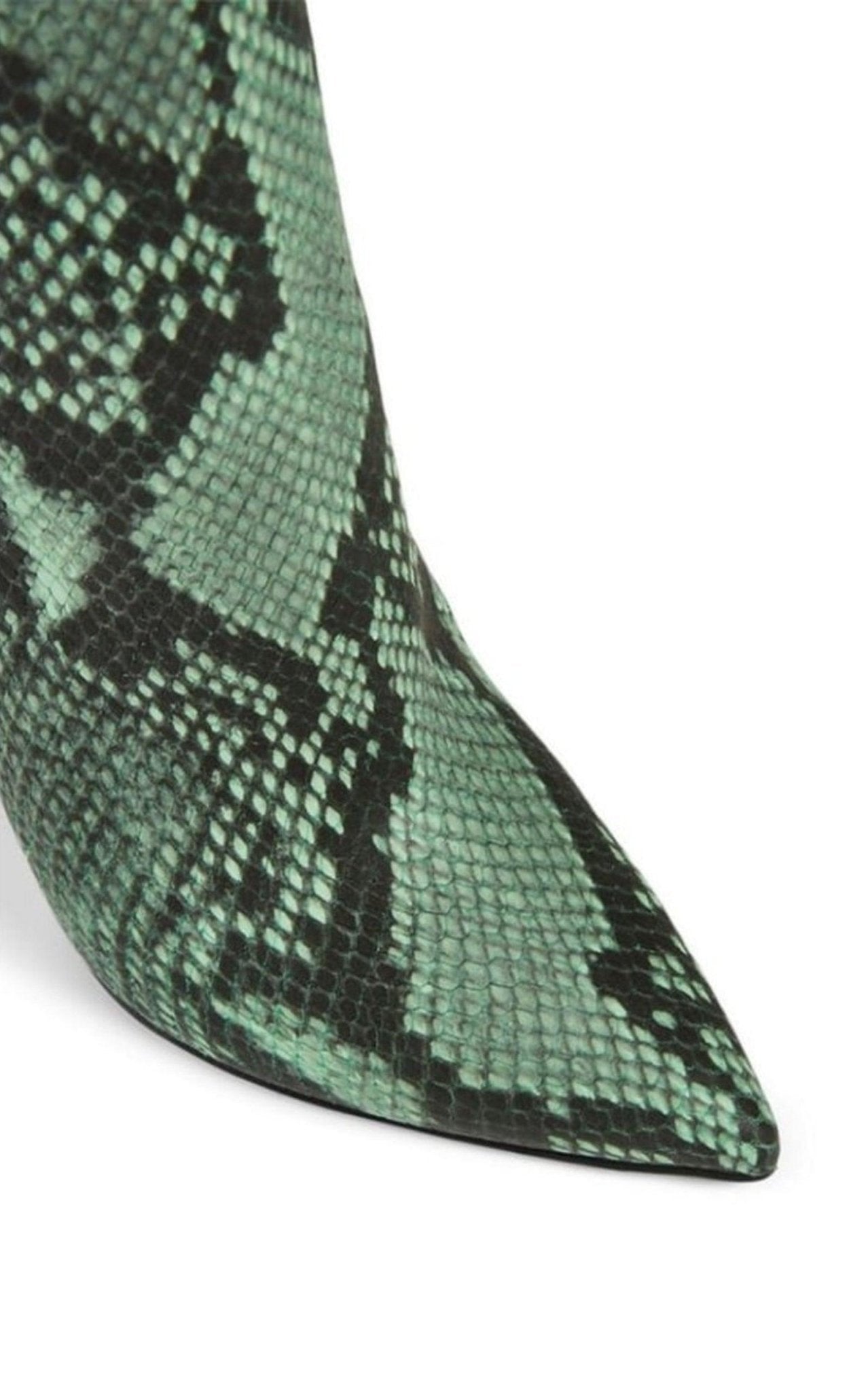 Dries Van Noten Green 100 Snake Print Leather Boots