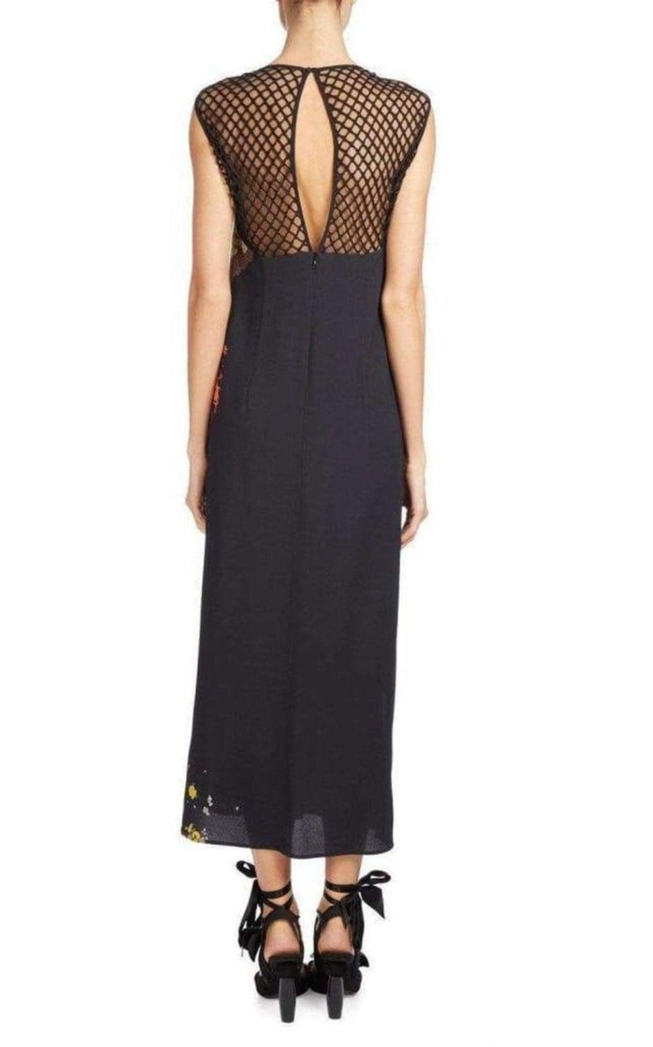Dries Van Noten Mesh – Maxi-Kleid mit Passe – Laufsteg-Katalog