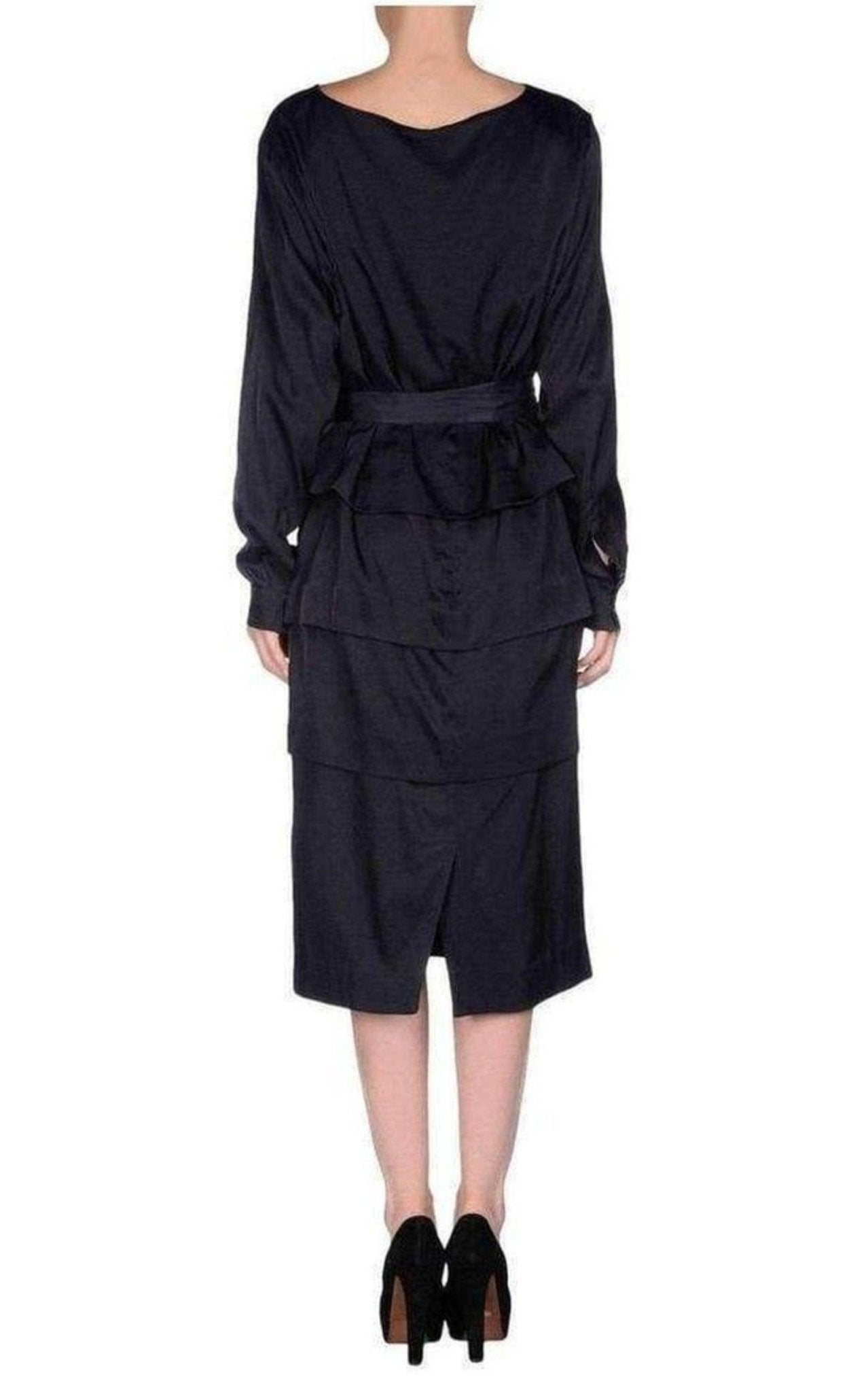 Dries Van Noten Navy Cotton Blend Layered Dress - Runway Catalog