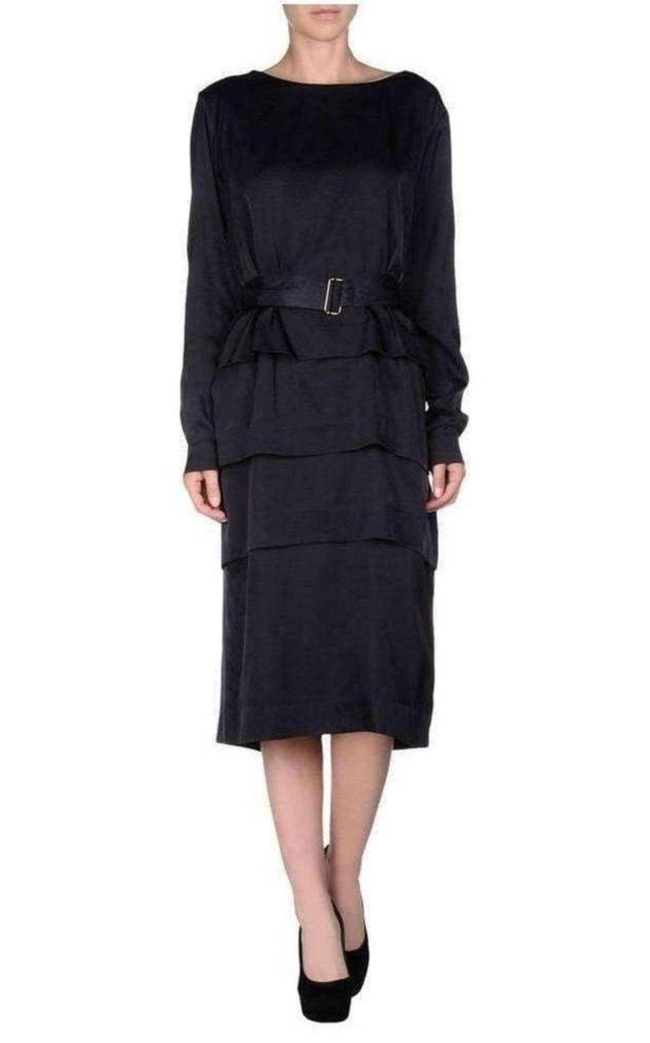 Dries Van Noten Navy Cotton Blend Layered Dress - Runway Catalog