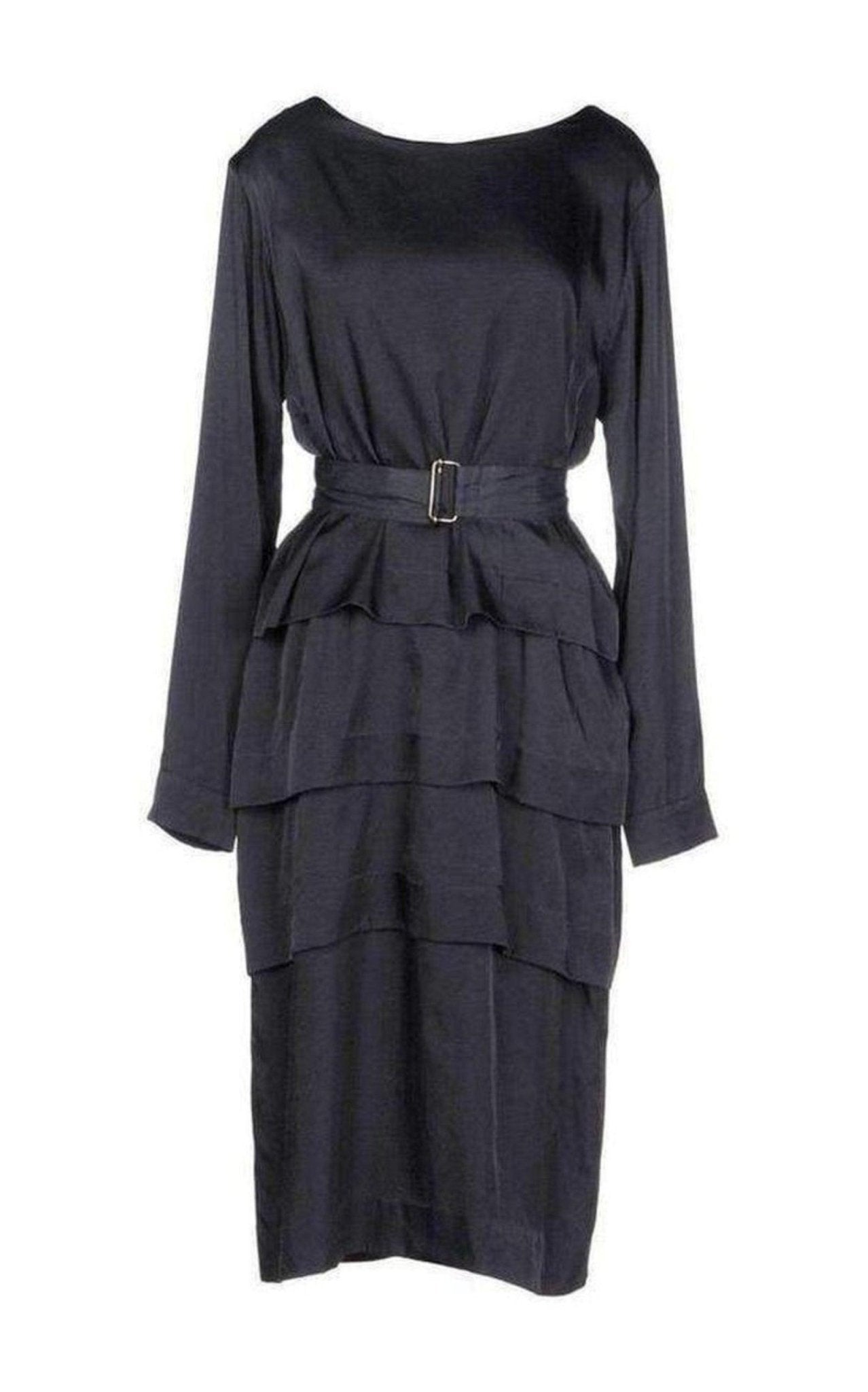 Dries Van Noten Navy Cotton Blend Layered Dress - Runway Catalog