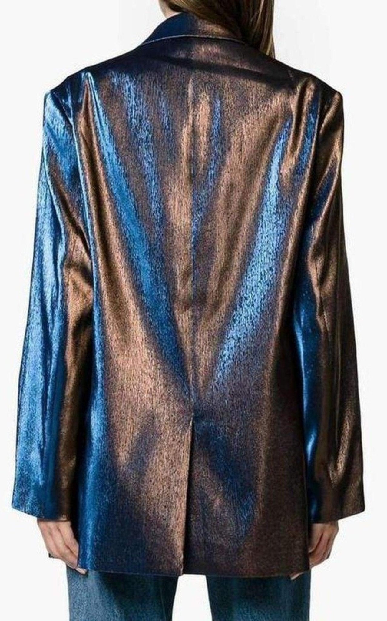 Dries Van Noten Zweifarbiger Lamé-Blazer – Laufsteg-Katalog