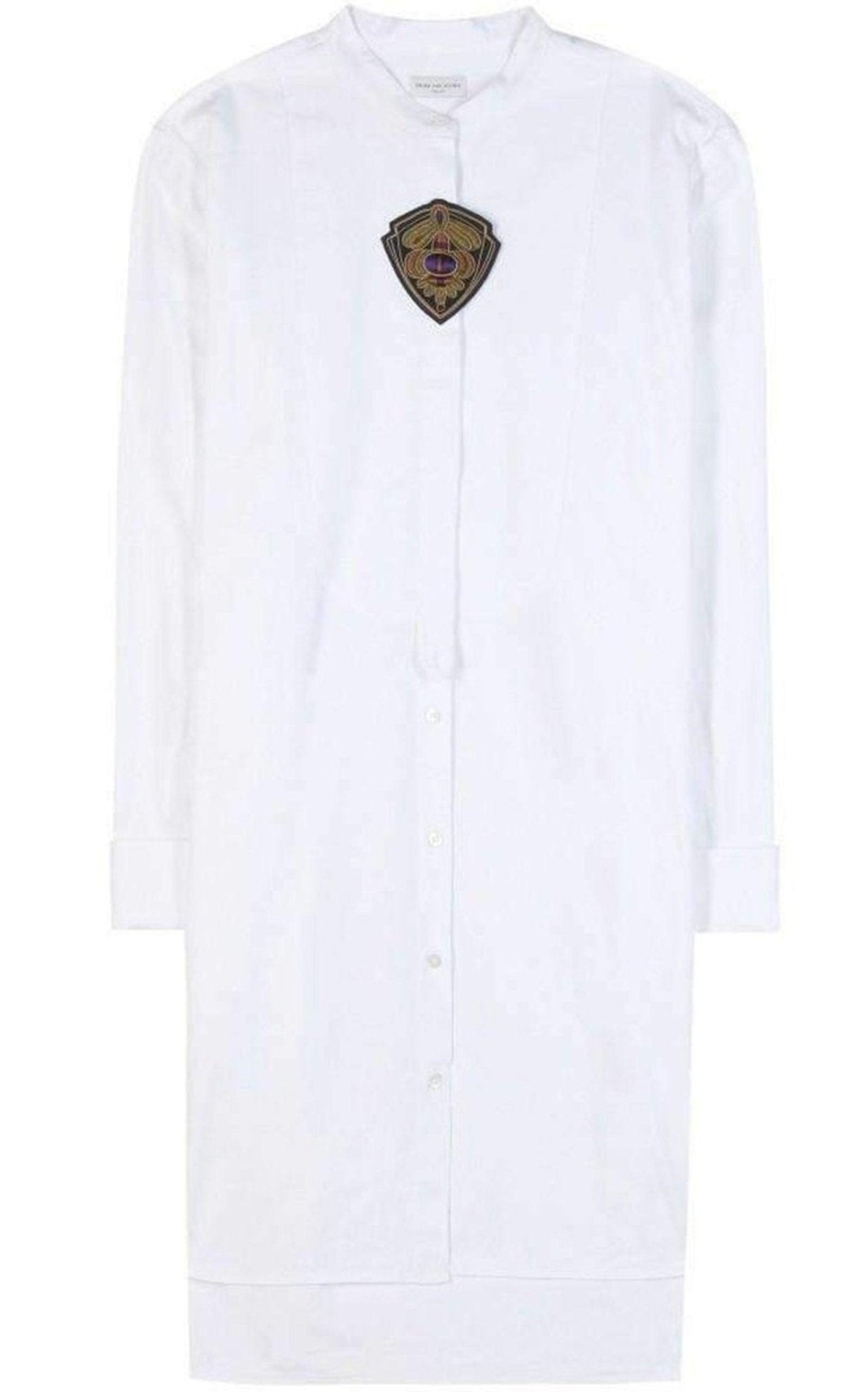 Dries Van Noten White Cotton Shirt Dress