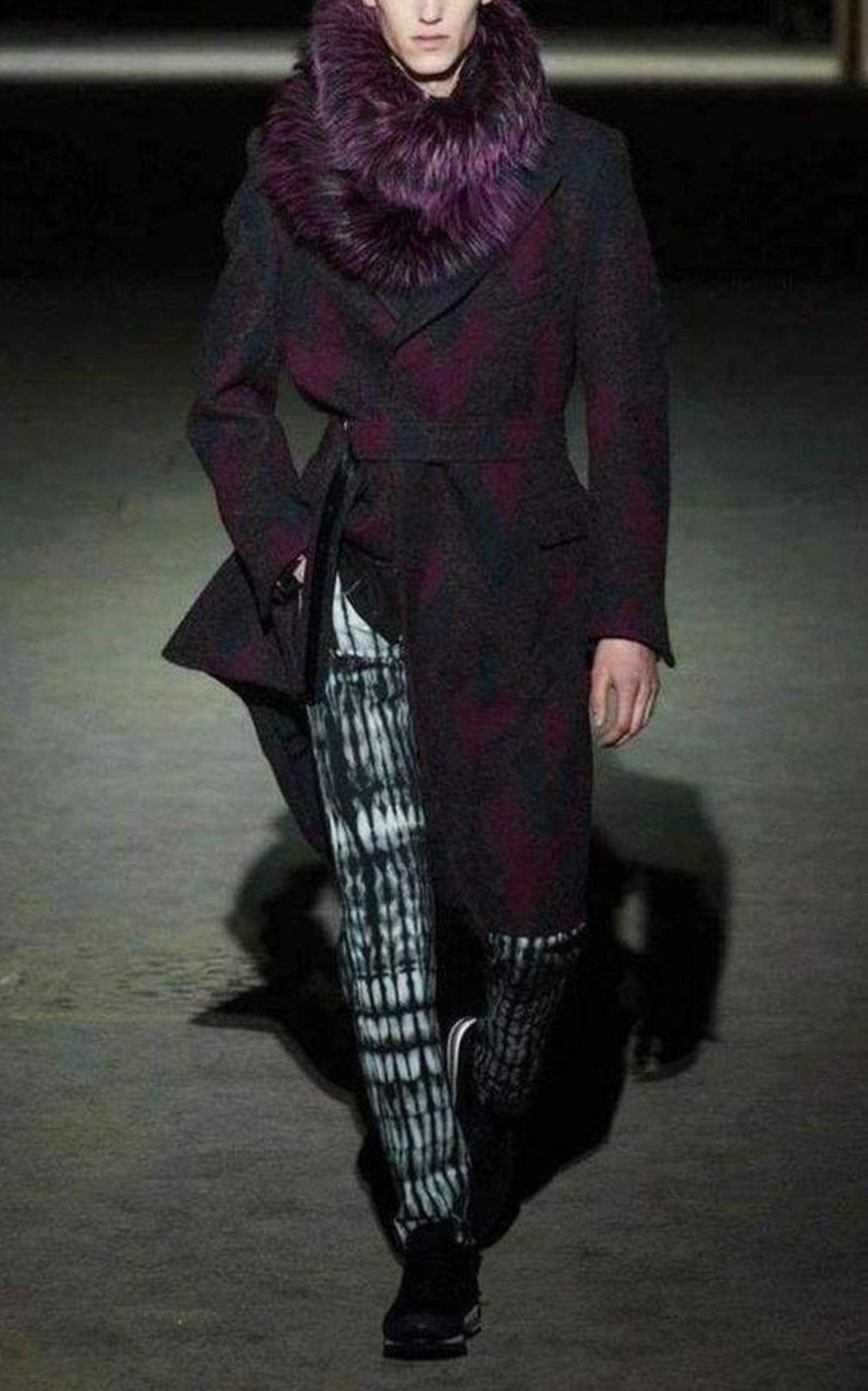 Dries Van Noten Zigzag Wool Coat - Runway Catalog