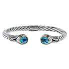 Effy Armreif aus 925er Sterlingsilber und 18 Karat Gold mit blauem Topas, 5,20 Karat Gesamtgewicht – Runway-Katalog