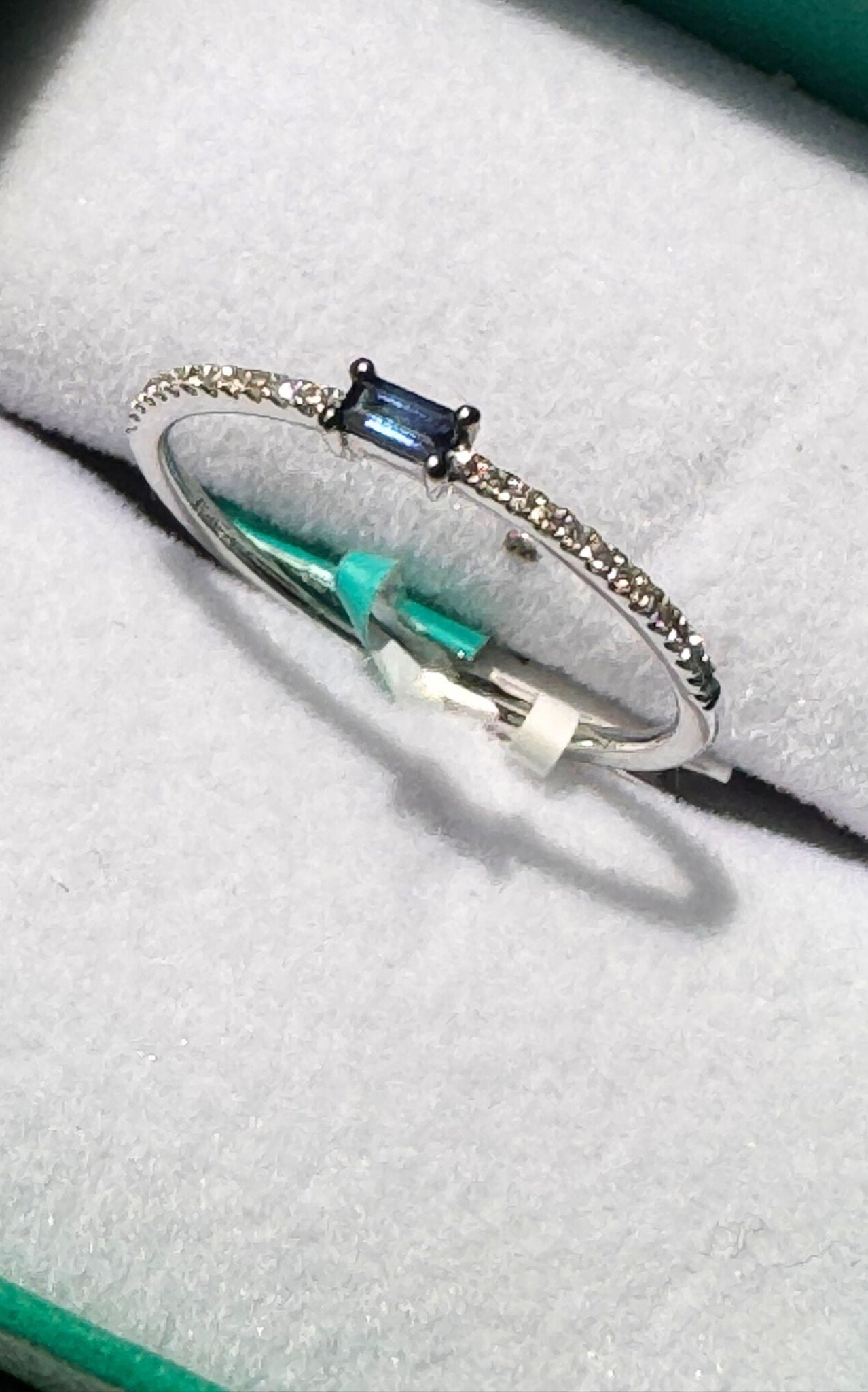 Effy Royale Bleu 14K White Gold Natural Sapphire 0.08 CT. T.W. Diamond Ring Size 7 - Runway Catalog