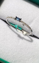 Effy Royale Bleu 14K White Gold Natural Sapphire 0.08 CT. T.W. Diamond Ring Size 7 - Runway Catalog