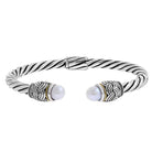 Effy Sterling Silver, 18K Yellow Gold & 8MM Freshwater Pearl Bangle Bracelet - Runway Catalog