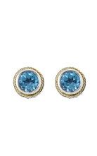 Effy Sterling Silver, 18K Yellow Gold & Blue Topaz Stud Earrings - Runway Catalog