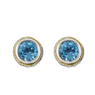 Effy Sterling Silver, 18K Yellow Gold & Blue Topaz Stud Earrings - Runway Catalog