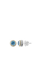 Effy Sterling Silver, 18K Yellow Gold & Blue Topaz Stud Earrings - Runway Catalog