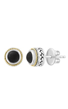 Effy Sterling Silver, 18K Yellow Gold & Onyx Stud Earrings - Runway Catalog