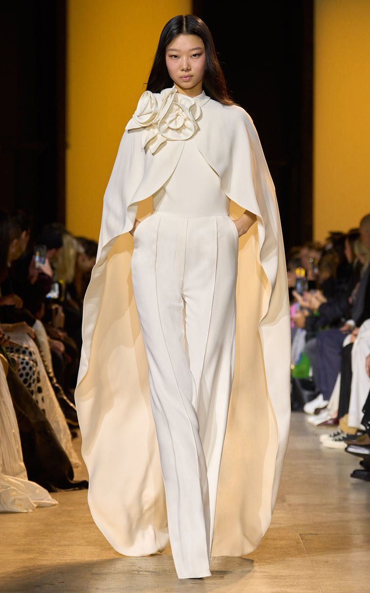 Elie Saab Cape - Detailed Cady Jumpsuit - Runway Catalog