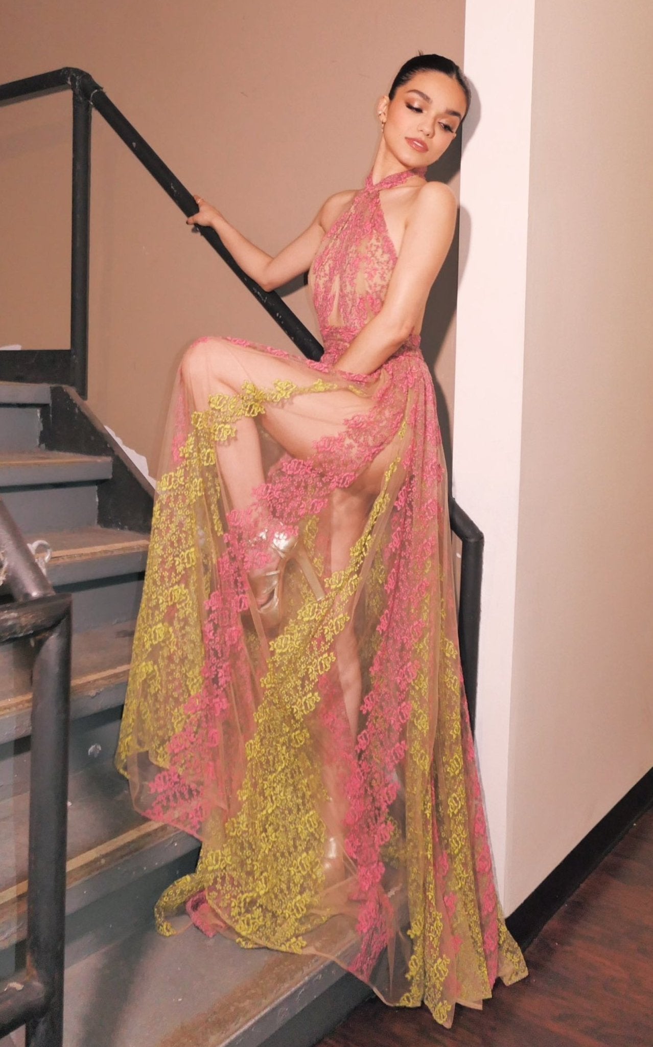 Elie Saab Floral Embroidery Tulle Floral Gown - Runway Catalog