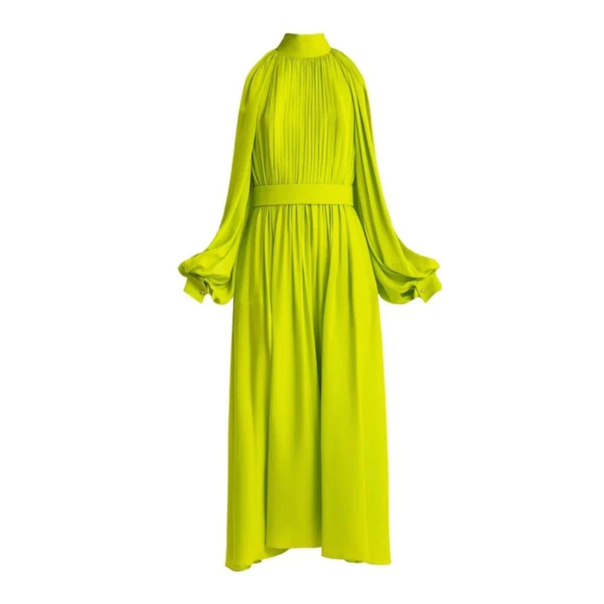 Robe en soie vert citron Elie Saab - Catalogue défilé