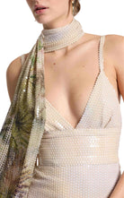 Elie Saab Oasis sequin printed mermaid evening gown with open back