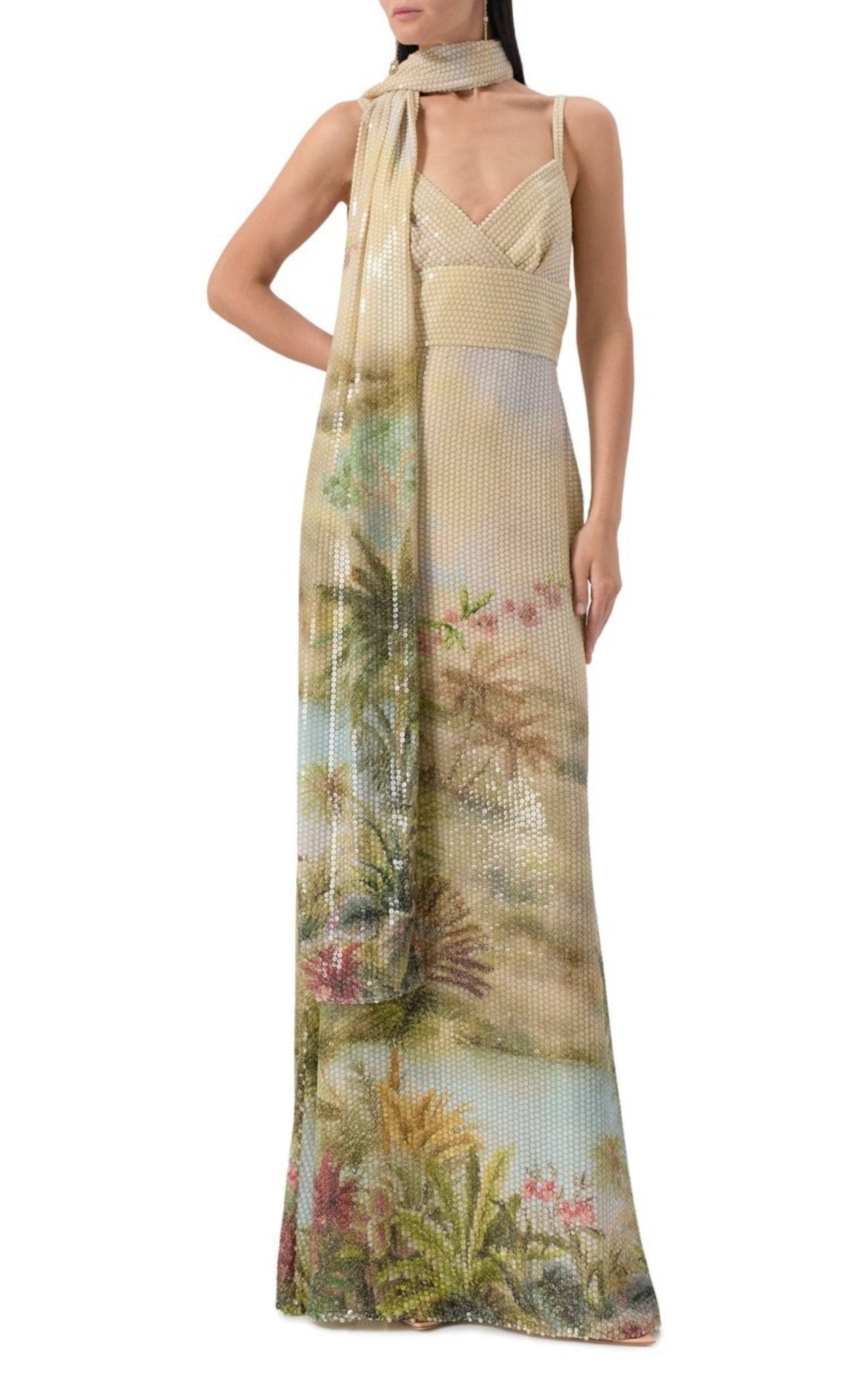 Elie Saab Oasis Sequin Printed Mermaid Gown - Runway Catalog