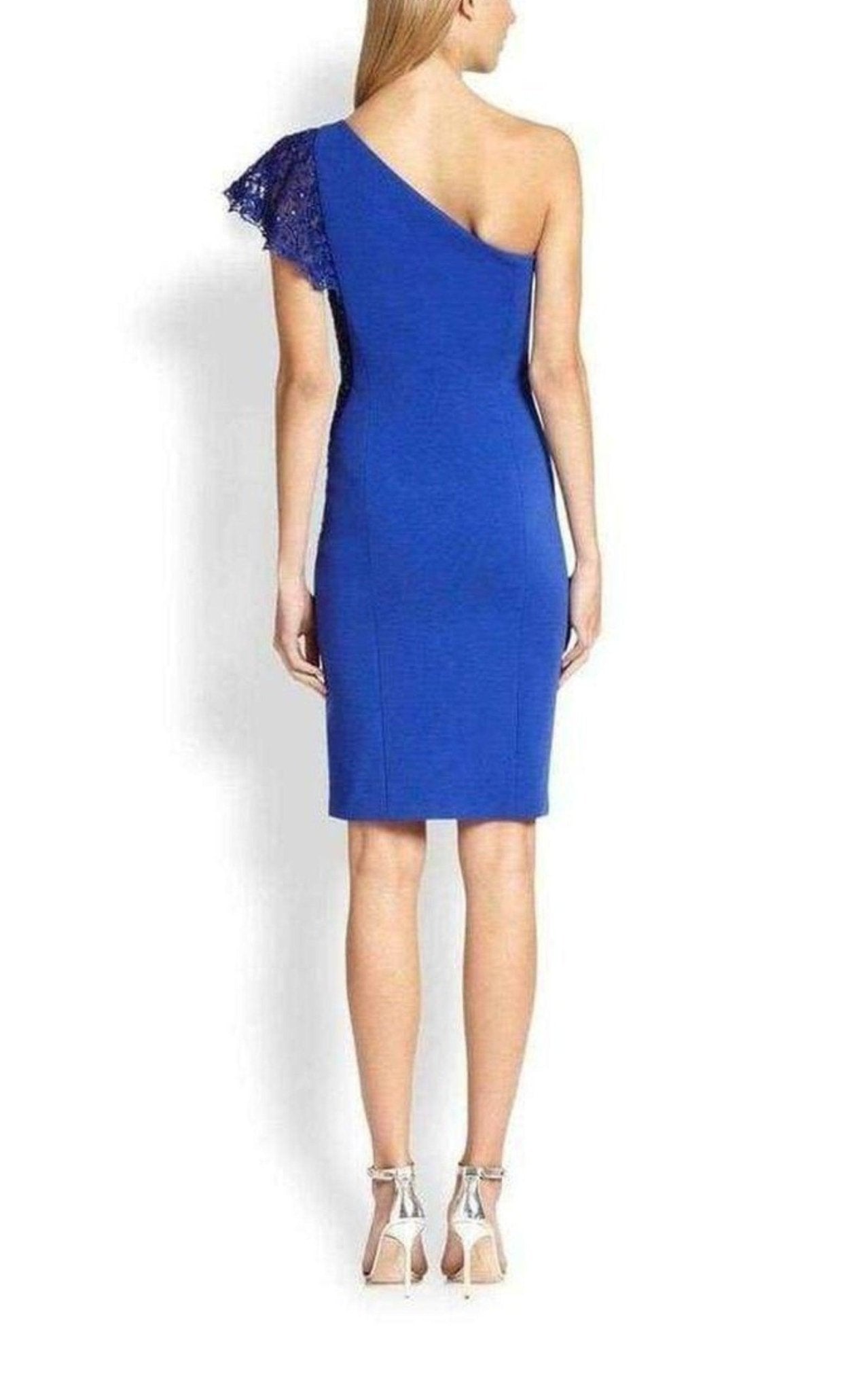 Emilio Pucci Cobalt Blue One Shoulder Silk Blend Dress