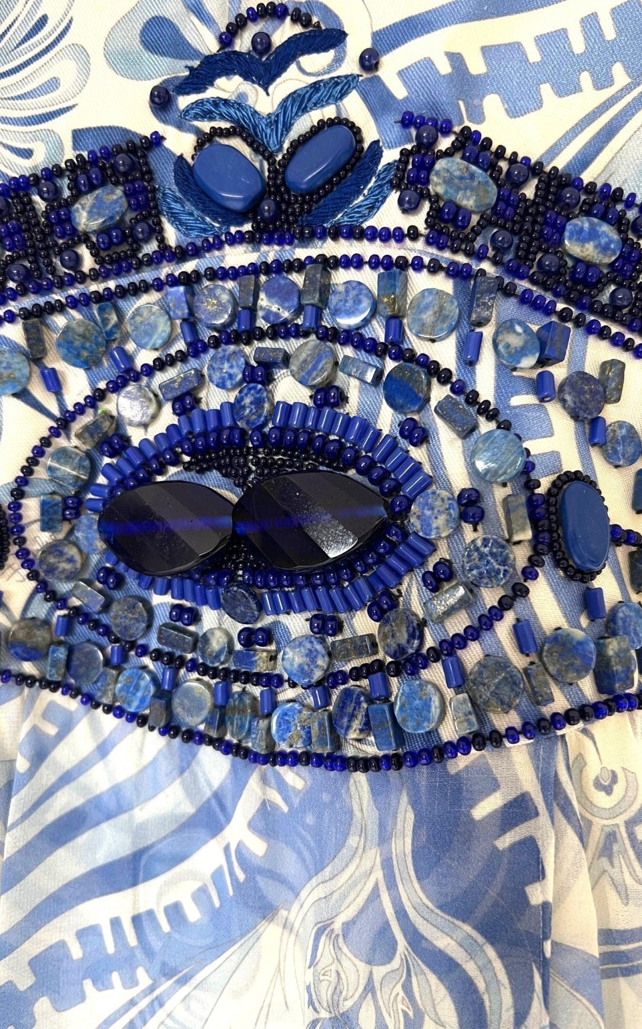 Emilio Pucci Greek Bleach Lazurite Silk Halter Gown Dress - Runway