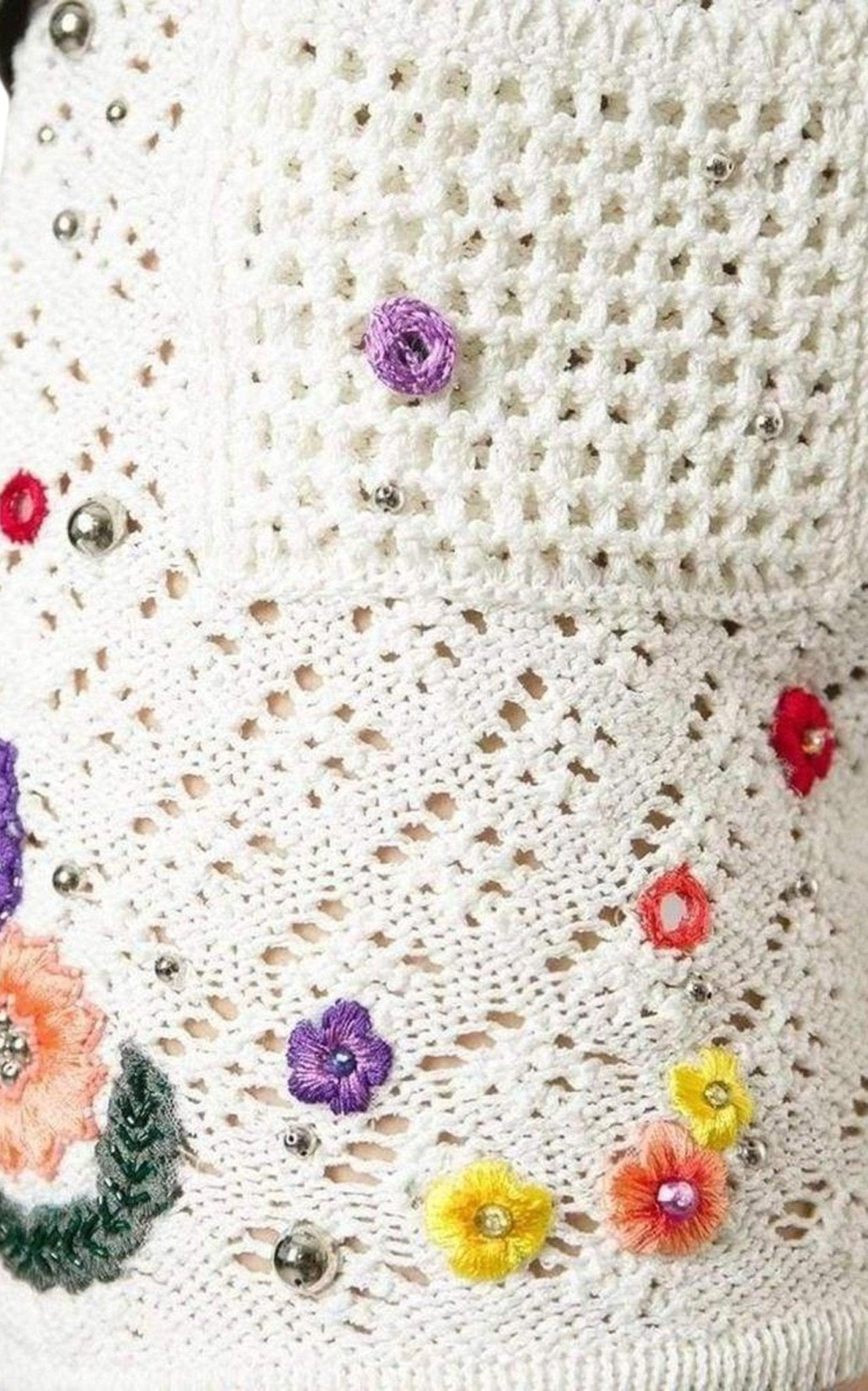 Emilio Pucci Poppy Rocks Embellished Crochet Shorts