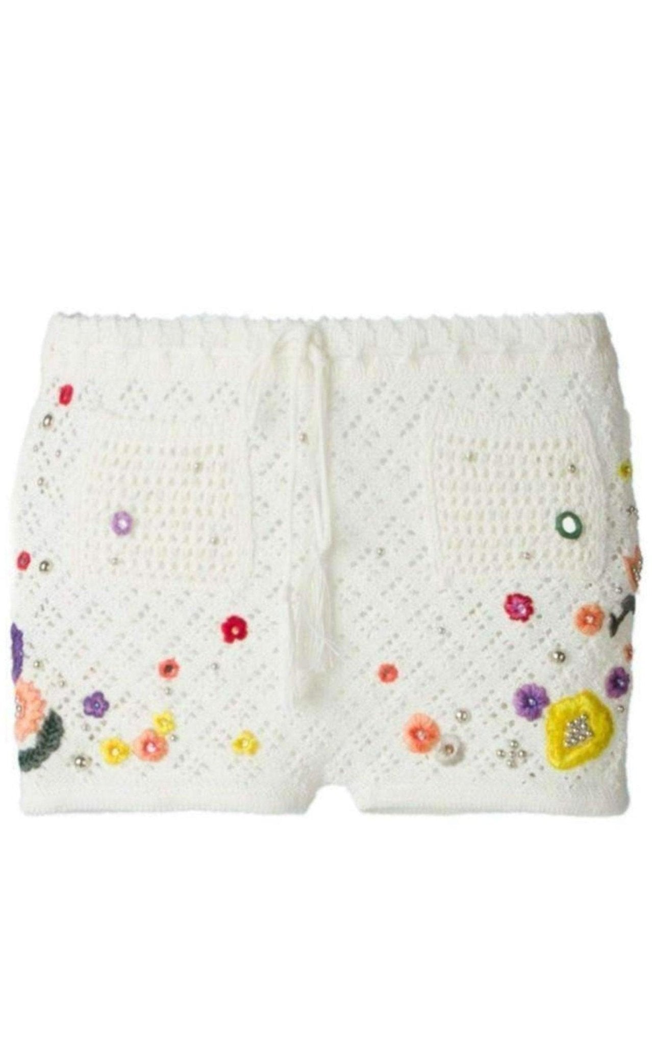 Emilio Pucci Poppy Rocks Embellished Crochet Shorts