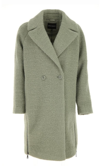 Emporio Armani Double - breasted Celadon Green Coat - Runway Catalog