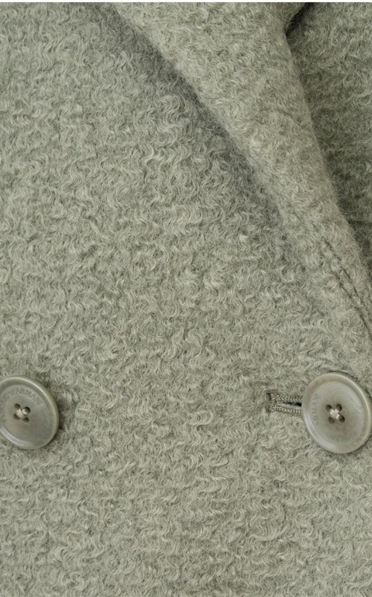 Emporio Armani Double - breasted Celadon Green Coat - Runway Catalog