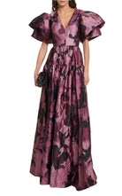 Erdem Purple Floral Satin Gown - Runway Catalog
