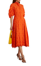 Robe midi en popeline brodée anglaise Erdem Zelda - Catalogue Runway