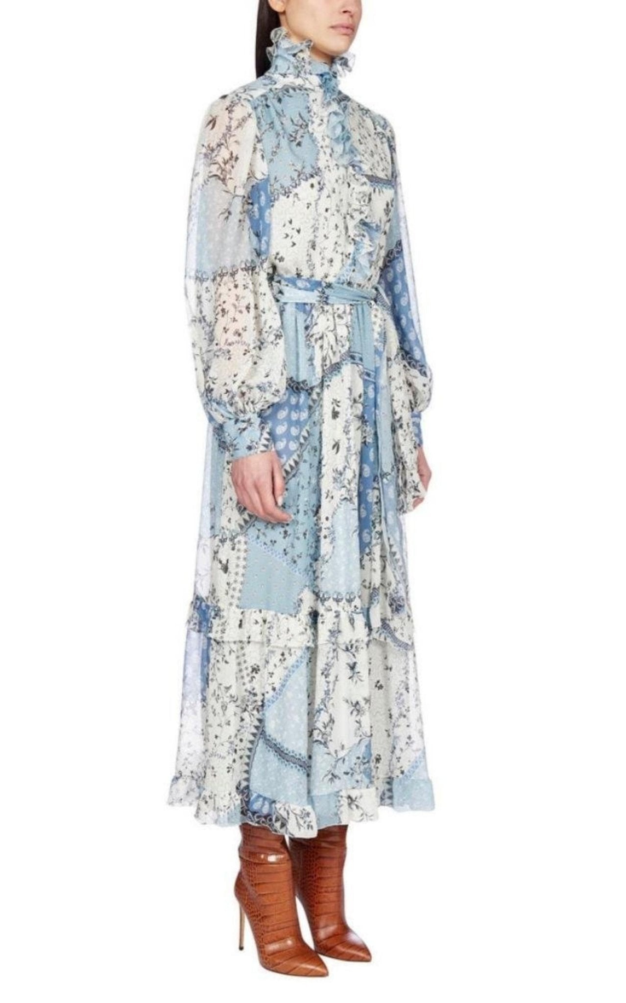 Etro Chio Ruffled Floral - Print Silk - Chiffon Dress - Runway Catalog