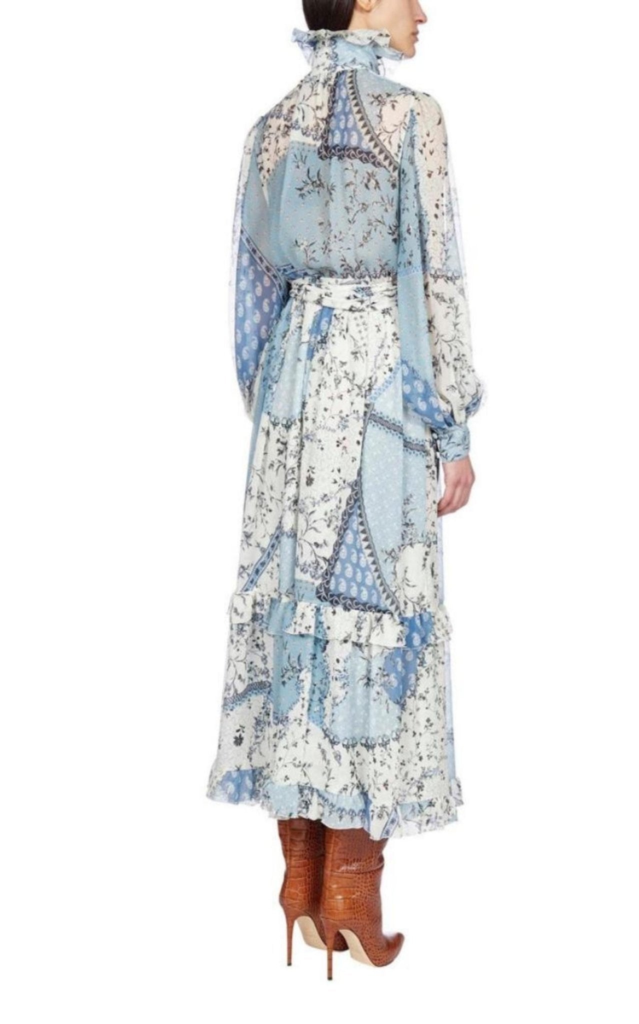 Etro Chio Ruffled Floral - Print Silk - Chiffon Dress - Runway Catalog