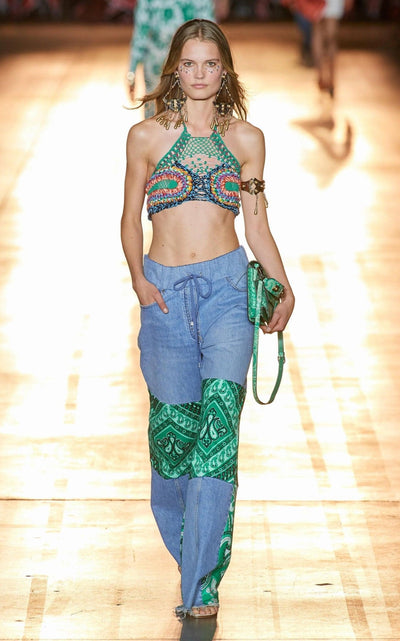 Etro Cropped Crocheted Halterneck Top - Runway Catalog