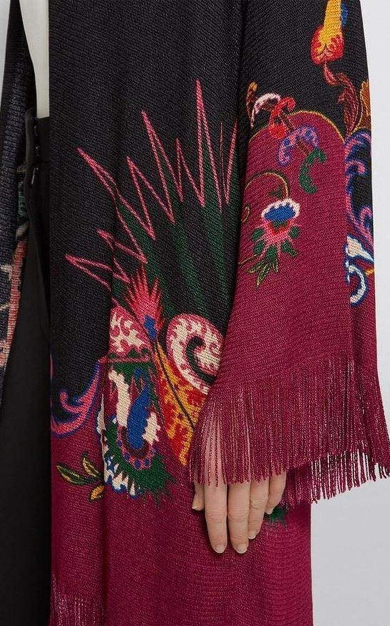 Etro Fringe Jacquard Floral Cardigan Jacket - Runway Catalog
