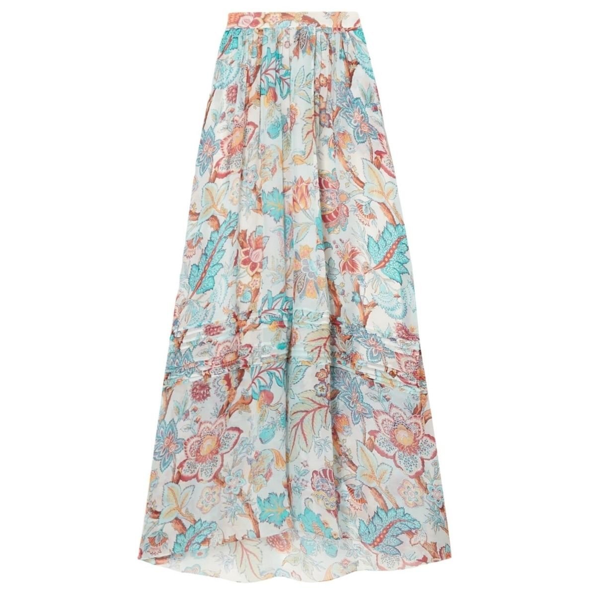 Etro Pleated Floral Print Maxi Skirt - Runway Catalog