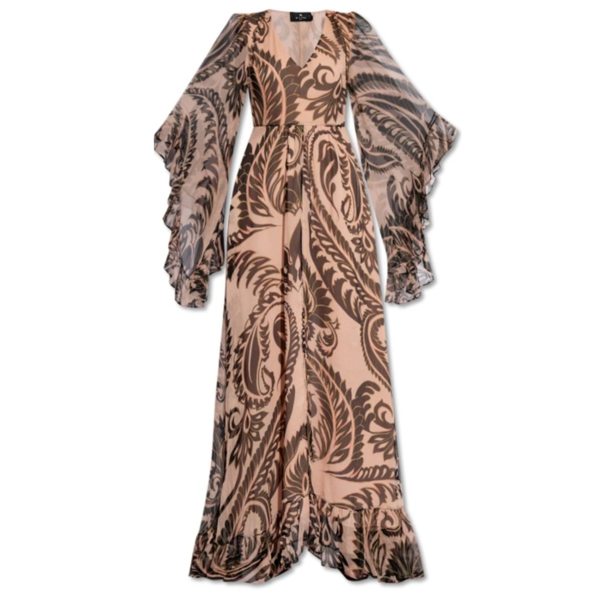 Etro Printed V - neck Silk Dress - Runway Catalog