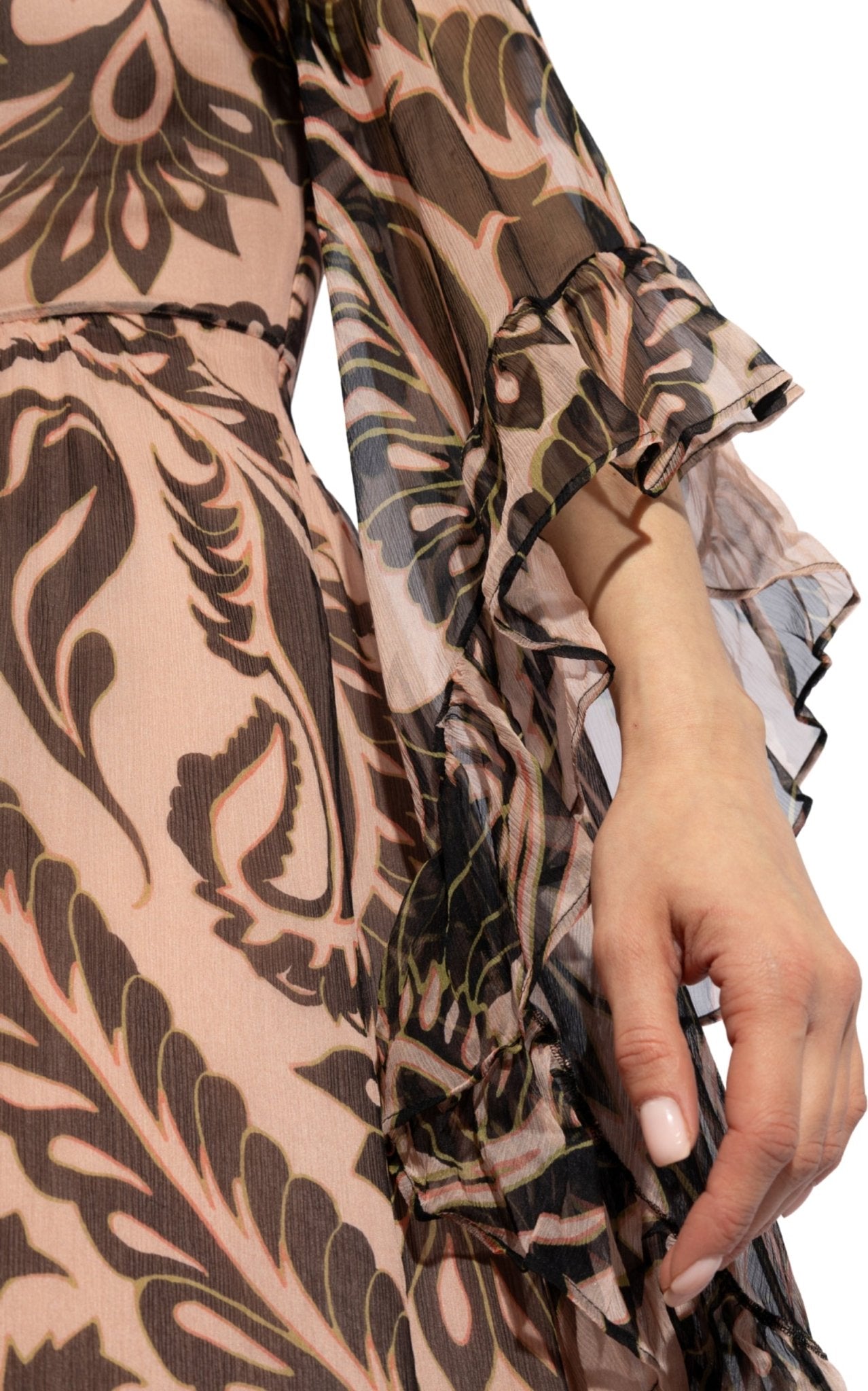 Etro Printed V - neck Silk Dress - Runway Catalog