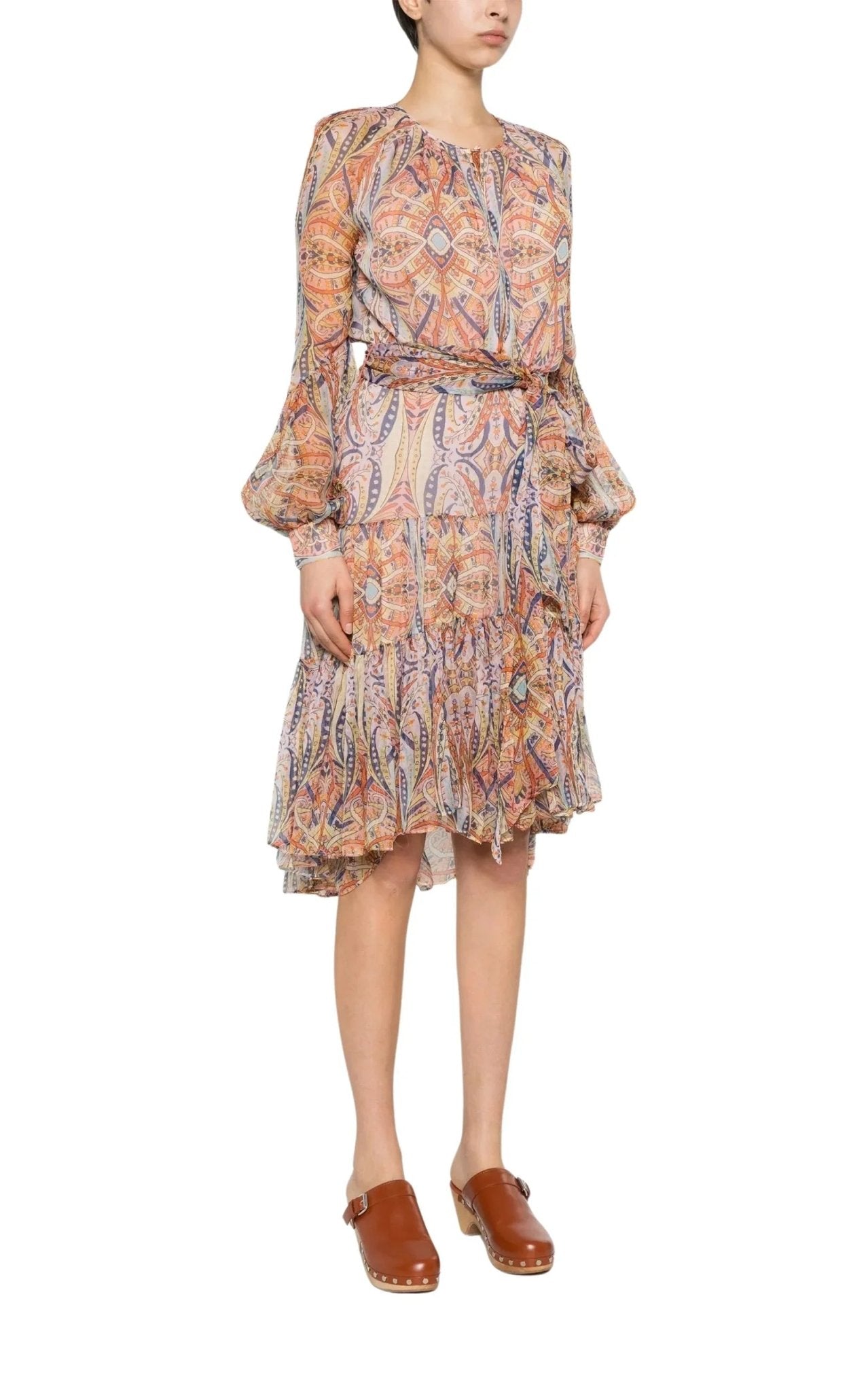 Etro Silk Graphic Print Tiered Dress - Runway Catalog