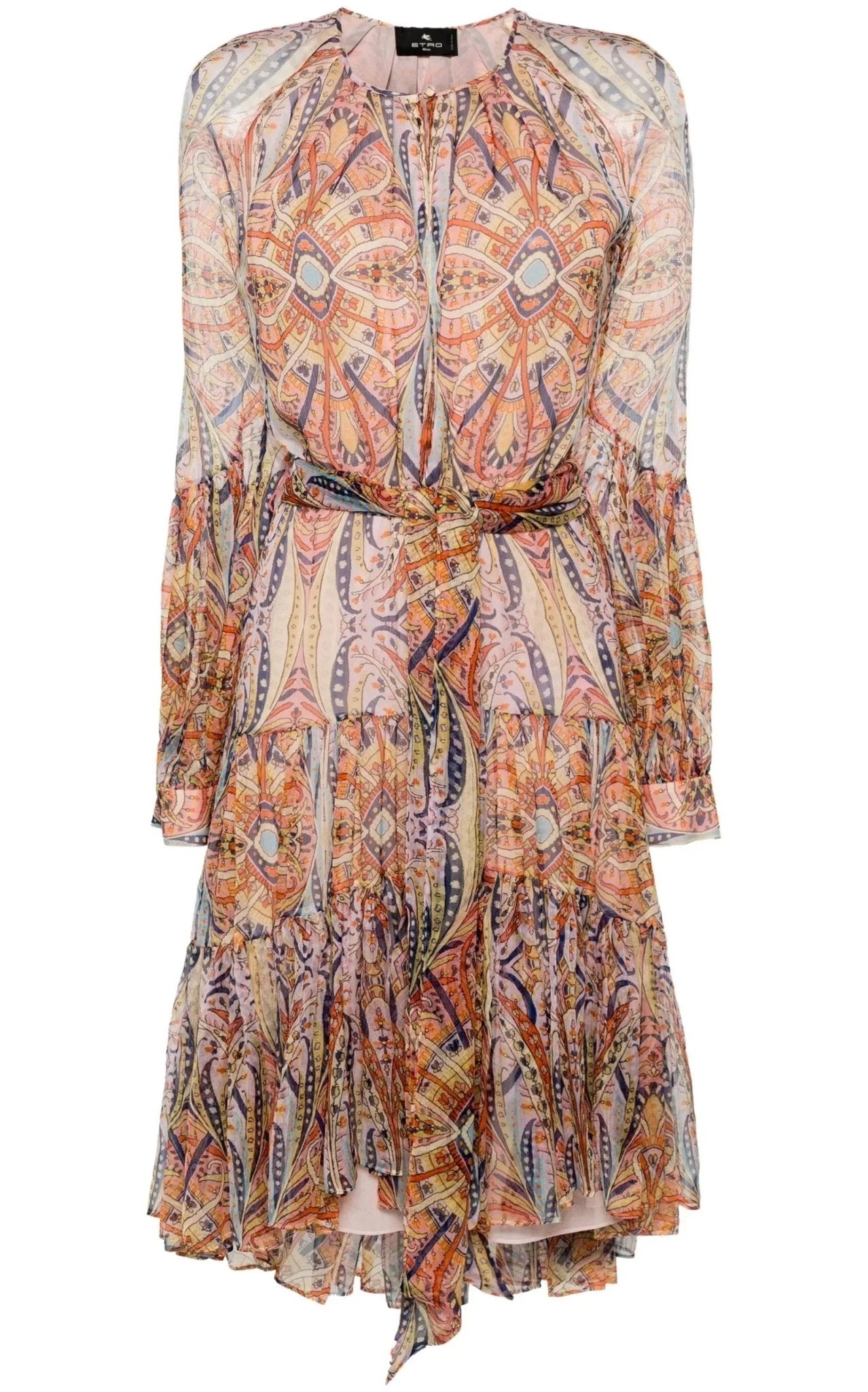 Etro Silk Graphic Print Tiered Dress - Runway Catalog