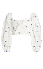 Farm Rio Flower - Embroidered Cotton Crop Top - Runway Catalog